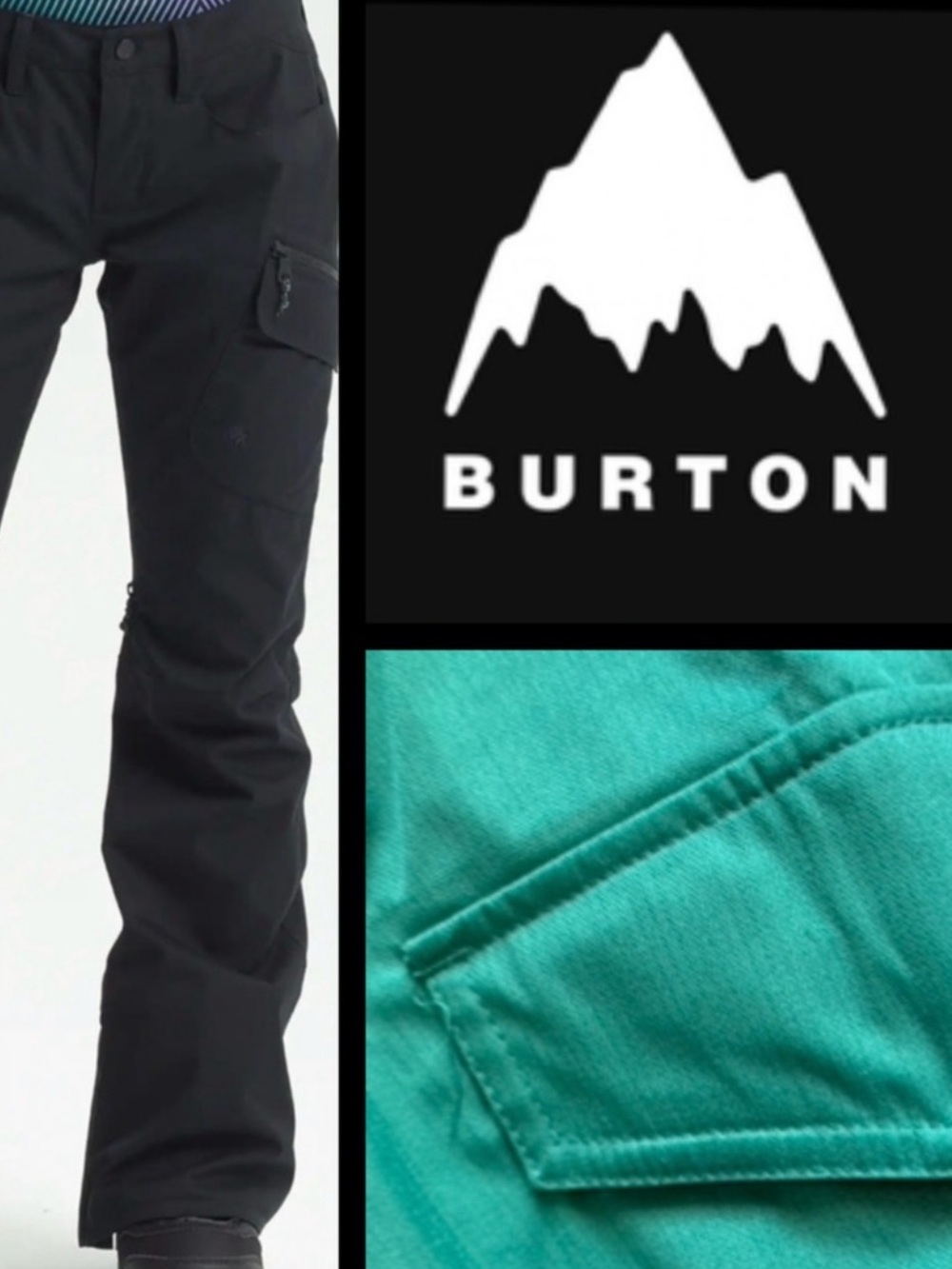 NWOT Burton Da Nang White Collection Snowboard Ski Pants~Mint Green